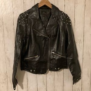 Timing Brand Faux Leather Biker Jacket